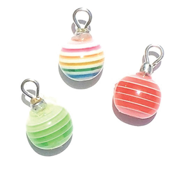 OakridgeStores.com | Creative Little Details - Striped Ornaments - 3 pcs - 1" Scale Dollhouse Miniature (2112)