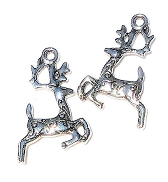 OakridgeStores.com | Creative Little Details - Silver Reindeer Ornament - 2 pcs - 1" Scale Dollhouse Miniature (214)