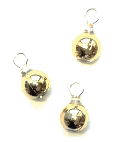 OakridgeStores.com | Creative Little Details - Shiny Gold Ball Ornaments - 3 pcs - 1" Scale Dollhouse Miniature (231)