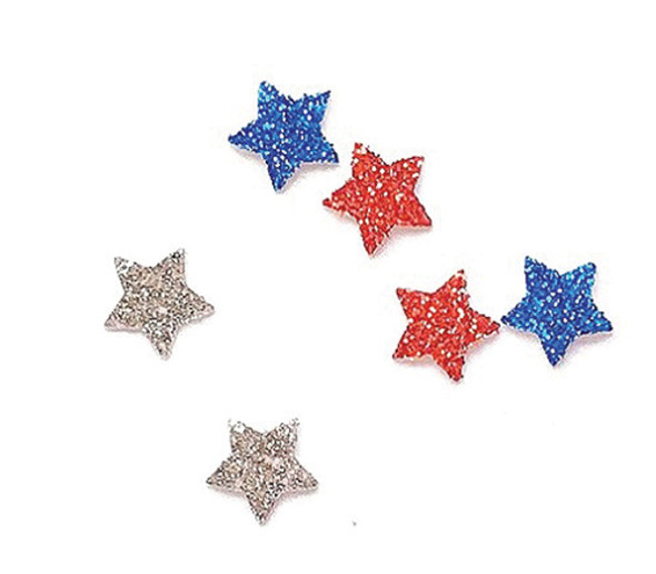 OakridgeStores.com | Creative Little Details - Red Silver Blue Stars Approximately 50 qty - 1" Scale Dollhouse Miniature (307)