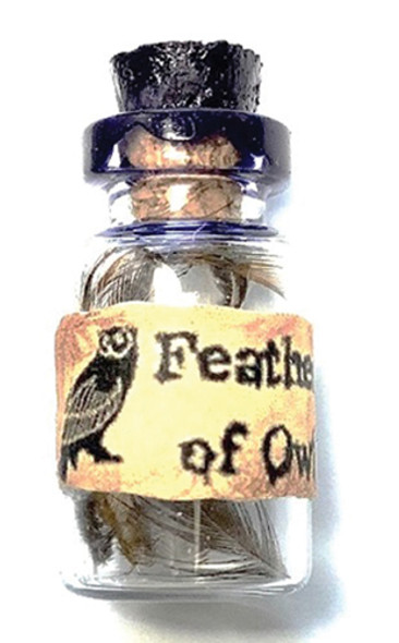 OakridgeStores.com | Creative Little Details - Feather of Owl Jar - 1" Scale Dollhouse Miniature (623)