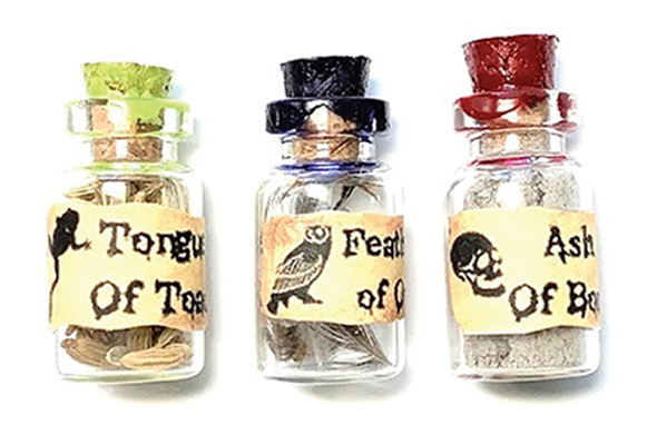 OakridgeStores.com | Creative Little Details - Set of Potion Jars - set of 3 - 1" Scale Dollhouse Miniature (626)