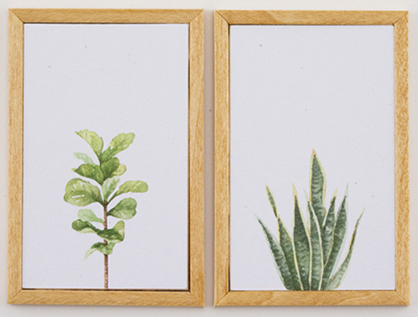 OakridgeStores.com | KC Pictures - Plant Picture - Set of 2 - 1" Scale Dollhouse Miniature (PL3)