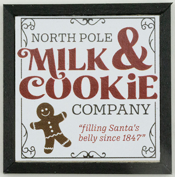 OakridgeStores.com | KC Pictures - Christmas Milk and Cookies Picture - 1" Scale Dollhouse Miniature (XM12BLK)