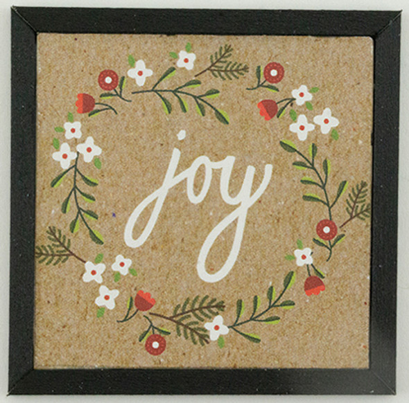 OakridgeStores.com | KC Pictures - Joy Wreath Picture - 1" Scale Dollhouse Miniature (XM20)