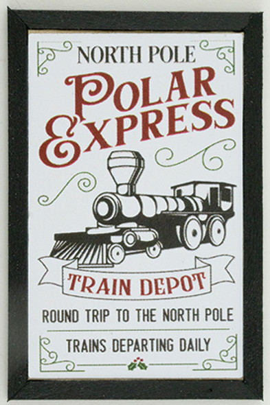 OakridgeStores.com | KC Pictures - Polar Express Picture - black frame - 1" Scale Dollhouse Miniature (XM7BLK)