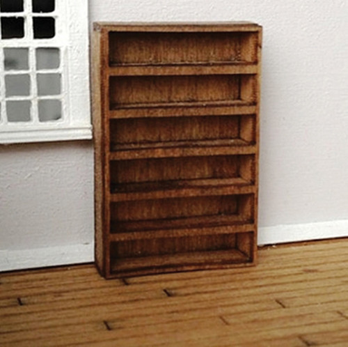 OakridgeStores.com | Small Scale Living - Cassin Wide Bookcase Kit 1:48 Scale Dollhouse Furniture (BK002)
