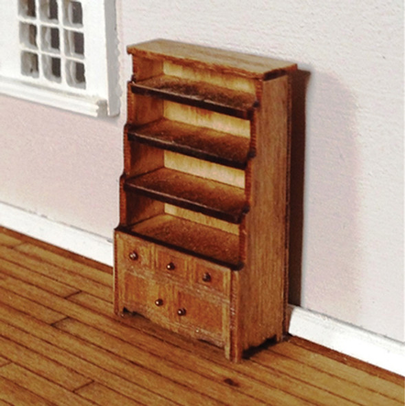 OakridgeStores.com | Small Scale Living - Ptarmigan Bookcase with Chest Kit 1:48 Scale Dollhouse Furniture (BK004)