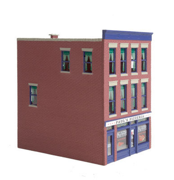 OakridgeStores.com | Walthers - Paul's Pizzeria - Assembled HO Scale Building (813) 616374117581