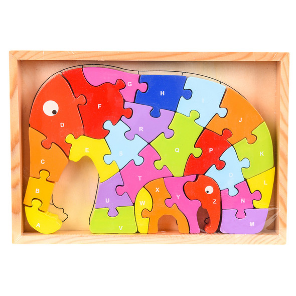 OakridgeStores.com | TN Toys - Wooden Elephant Letter Puzzle (TAG-LPELE) 097138873187