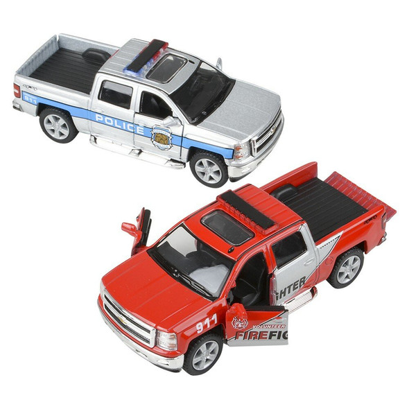 OakridgeStores.com | TN Toys - 5" Die-Cast Pull Back 2014 Chevy Silverado Police And Fire (SOLD EACH) (TVE-CHSPF) 097138927675