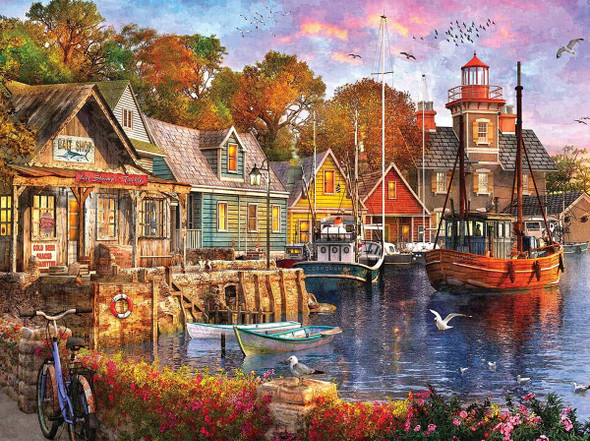 OakridgeStores.com | WHITE MOUNTAIN PUZZLES  - Harbor Evening 1000 pc Jigsaw Puzzle (WHITE1418) 724819261543