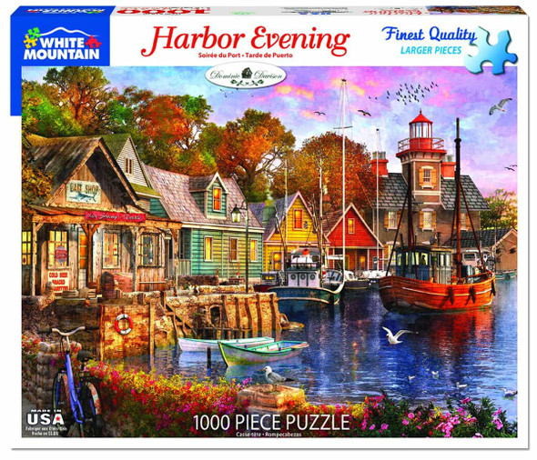 OakridgeStores.com | WHITE MOUNTAIN PUZZLES  - Harbor Evening 1000 pc Jigsaw Puzzle (WHITE1418) 724819261543