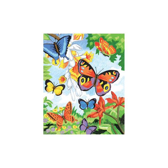 OakridgeStores.com | ROYAL BRUSH - Color Pencil By Number Kit 8.75"X11.75"-Bright Butterflies (RYB-CPBNK2) 090672419019