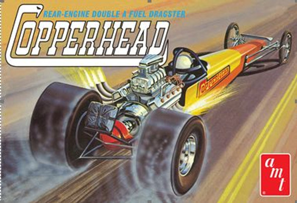 OakridgeStores.com | AMT - 1:25 Scale Copperhead Rear-Engine Dragster Plastic Model Car Kit (1282) 849398051597