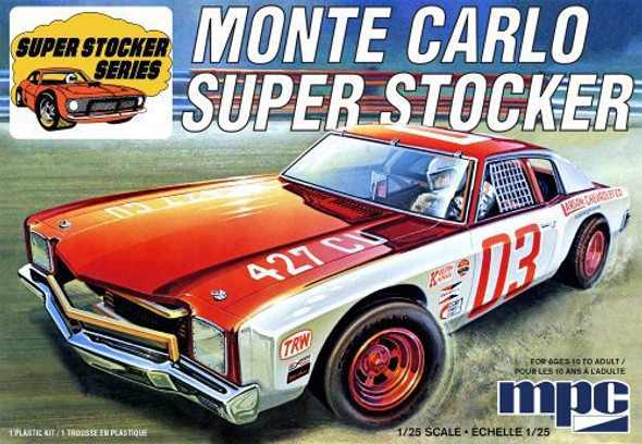 OakridgeStores.com | AMT MPC - 1:25 Scale 1971 CHEVY MONTE CARLO SUPER STOCKER Plastic Model Car Kit (MPC962M) 849398053003