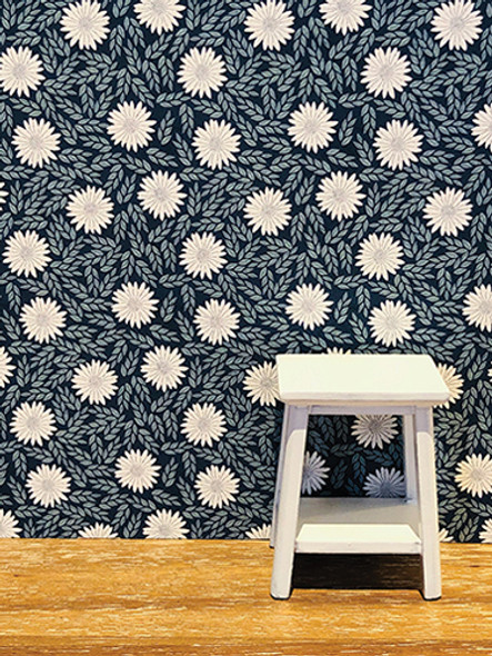 OakridgeStores.com | KC Pictures Blue with White Daisies Unpasted Wallpaper (3 pcs) (FL6)