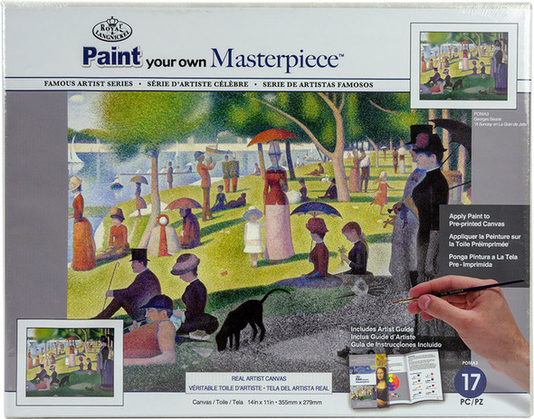 OakridgeStores.com | ROYAL BRUSH Famous Masterpiece Series SUNDAY ON LA GRANDE JATTE Paint by Number Kit 14" x 11" (mixing/blending required) (POMA3) 090672374516