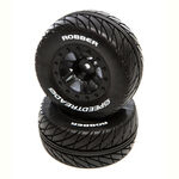 OakridgeStores.com | Duratrax - Black SpeedTreads Robber SC Tire Front/Rear RC Wheels and Tires - For Traxxas 4x4 Slash (DTXC2929) 605482297148