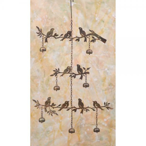 OakridgeStores.com | Ancient Graffiti - Hanging Tiered Birds with Bells Flamed Finish (ANCIENTAG1473) 638071788505