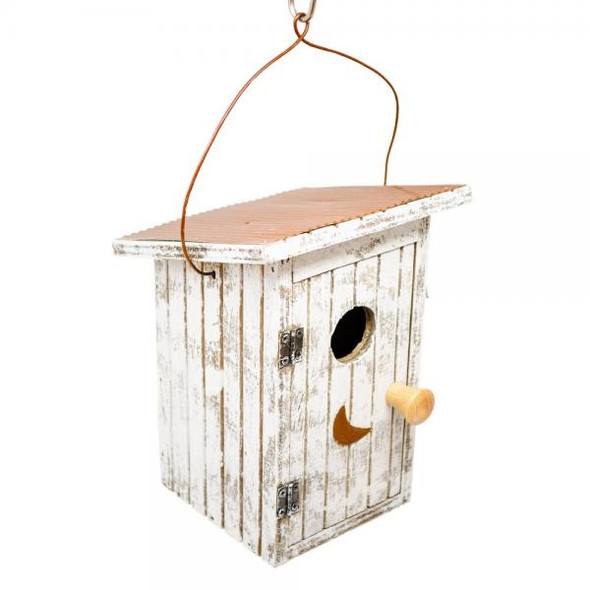 OakridgeStores.com | BACKYARD ESSENTIALS - Birdie Loo White Birdhouse (BE158) 645194779822