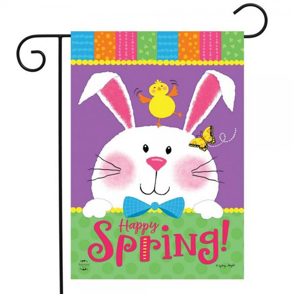 OakridgeStores.com | Briarwood Lane - Happy Spring (Easter) Rabbit Garden Flag (BLG01546) 840011621401