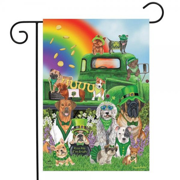 OakridgeStores.com | Briarwood Lane - Lucky Pups (St. Patrick's) Garden Flag (BLG01584) 840011625218