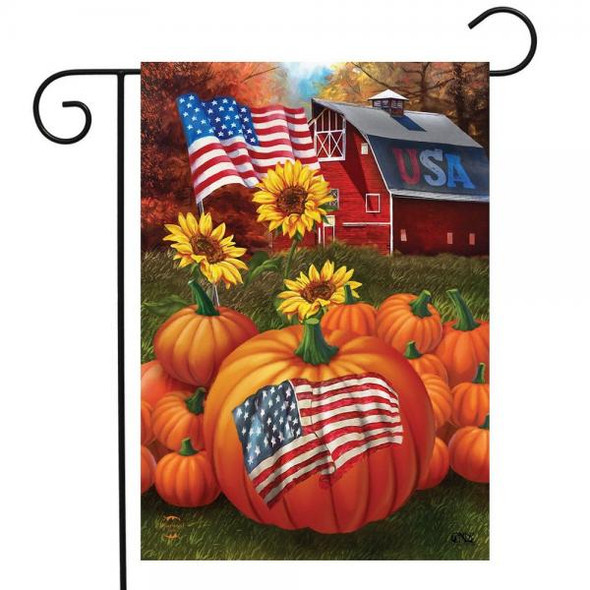 OakridgeStores.com | Briarwood Lane - U.S.A. American Pumpkins Garden Flag (BLG01647) 840011627199