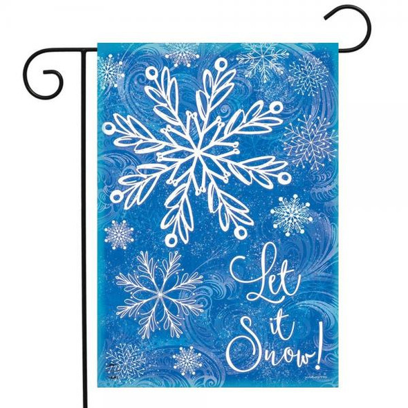 OakridgeStores.com | Briarwood Lane - Glistening Snowflakes (Let it Snow) Garden Flag (BLG01650) 840011627274