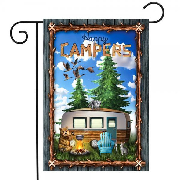 OakridgeStores.com | Briarwood Lane - Outdoors Happy Camper Garden Flag (BLG01779) 840011631912