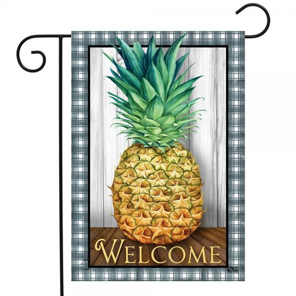 OakridgeStores.com | Briarwood Lane - Checkered Pineapple Garden Flag (BLG01789) 840011632216