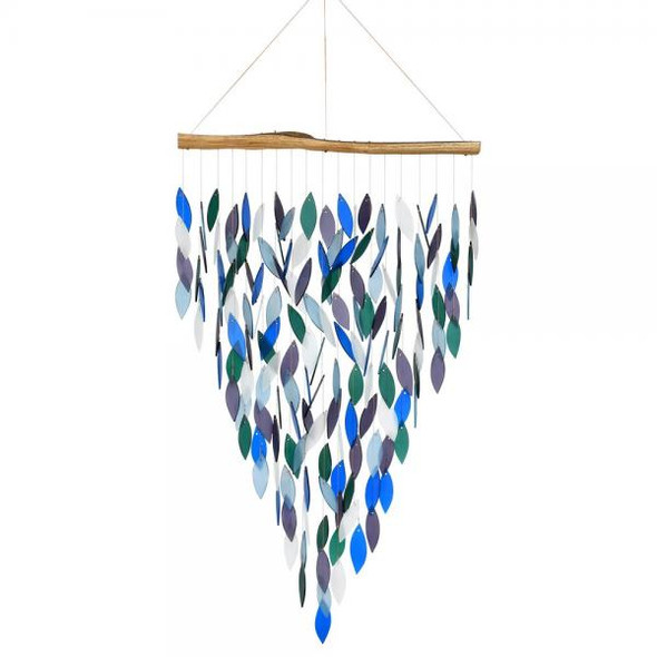 OakridgeStores.com | Gift Essentials - Premiere Pacific Waterfall Driftwood & Glass Wind Chime (GEBLUEG621) 645194084612