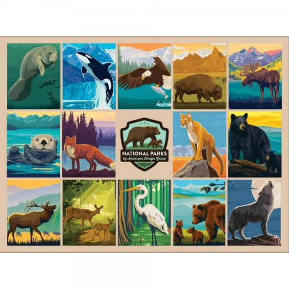 OakridgeStores.com | Willow Creek Press - National Parks Wildlife (collage) - 1000 Piece Jigsaw Puzzle (WC49151) 709786069057