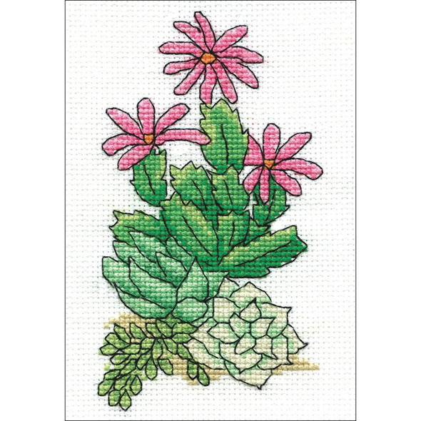 OakridgeStores.com | Design Works - Stitch & Mat Counted Cross Stitch Kit 3"X4.5" - Cactus (18 Count) (DW4472) 021465044729