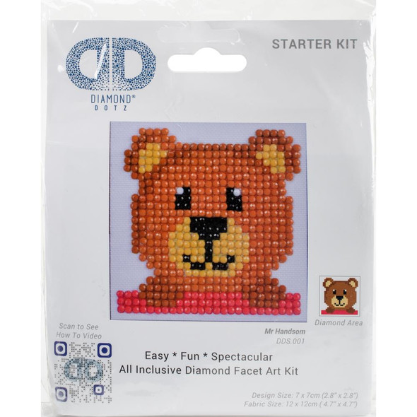 OakridgeStores.com | Diamond Dotz - Square Diamond Art Kit 2.8"X2.8" - Mr. Handsome (DDS001) 4897073241845
