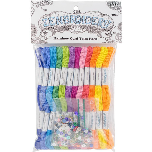 OakridgeStores.com | Design Works - Zenbroidery Stitching Trim Pack 12/Pkg - Rainbow (DW4060) 021465040608