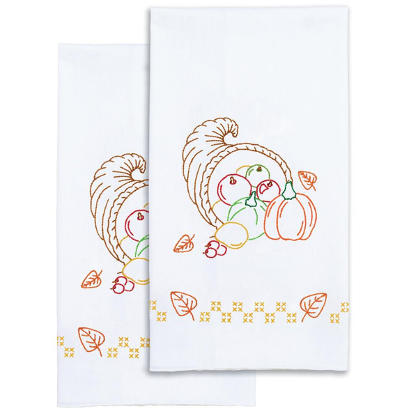 OakridgeStores.com | Jack Dempsey - Stamped Decorative Hand Towel Pair 17"X28" - Cornucopia (320 876) 013155028768