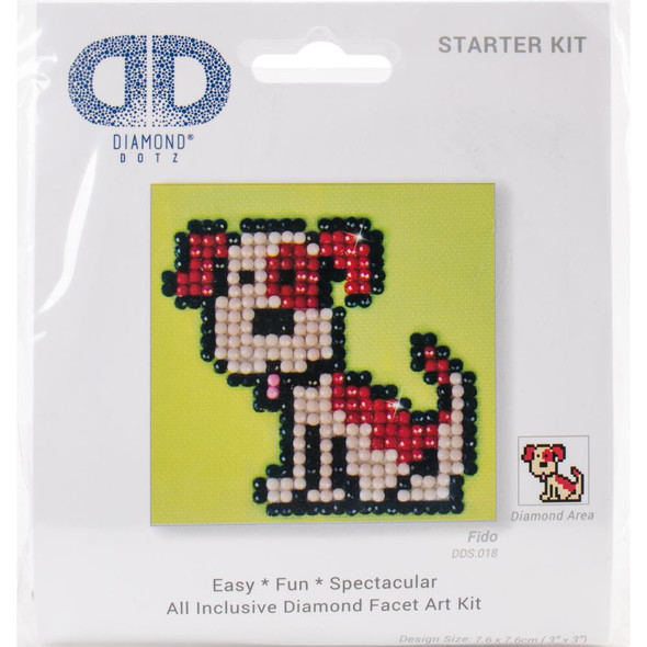 OakridgeStores.com | Diamond Dotz - Square Diamond Art Kit 3"X3" - Fido (DDS018) 4897073242033