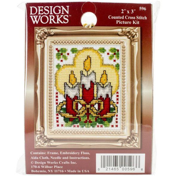 OakridgeStores.com | Design Works - Counted Cross Stitch Kit 2"X3" - Candles (18 Count) (DW596) 021465005966