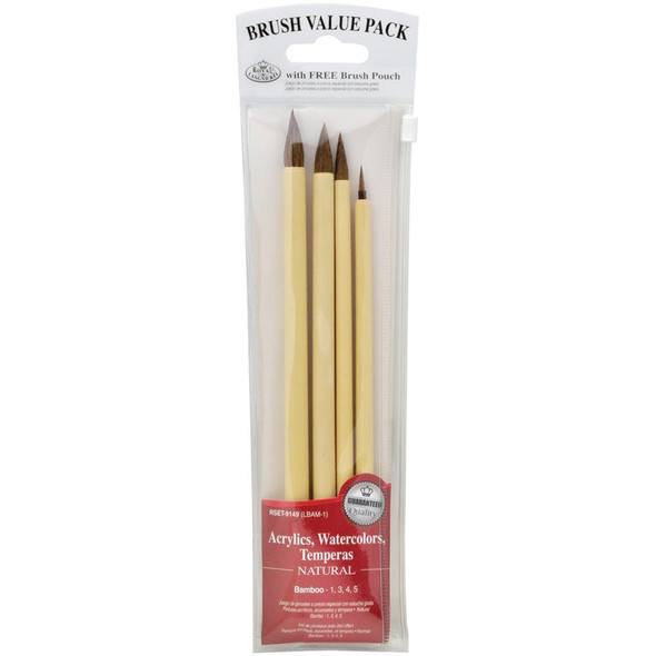 OakridgeStores.com | ROYAL BRUSH - Value Pack Brush Sets - Bamboo Brown Hair - 4 per Package (RSET9149) 090672224156