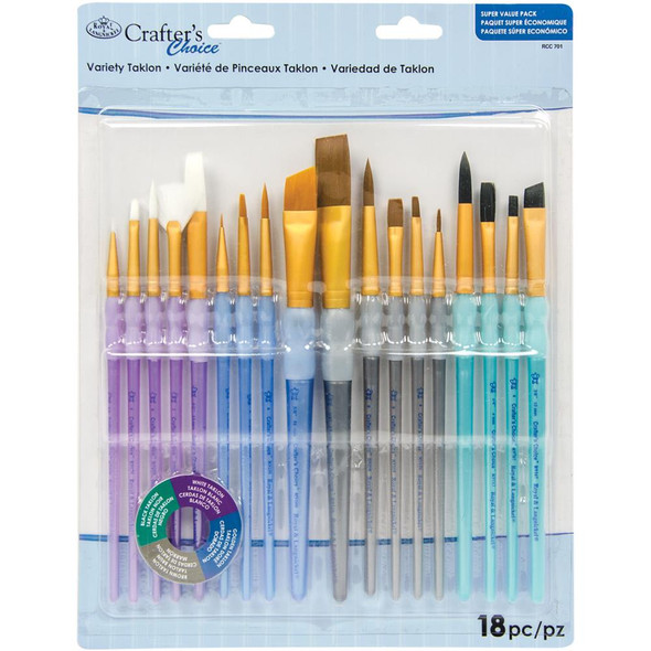 OakridgeStores.com | ROYAL BRUSH - Crafter's Choice Variety Brush Value Set - 18 per Package (RCC701) 090672364579