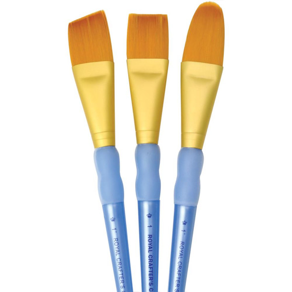 OakridgeStores.com | ROYAL BRUSH - Crafter's Choice Golden Taklon Large Brush Set - 3 per Package (RCC401) 090672061478