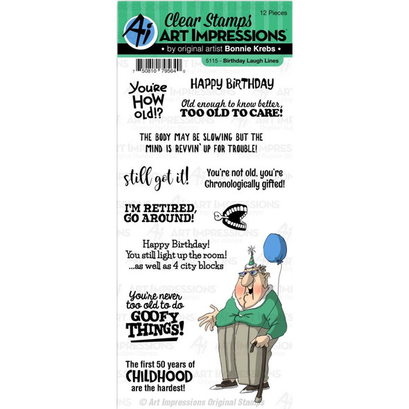 OakridgeStores.com | Art Impressions - Laugh Lines Clear Stamp - Birthday (5115) 750810795640