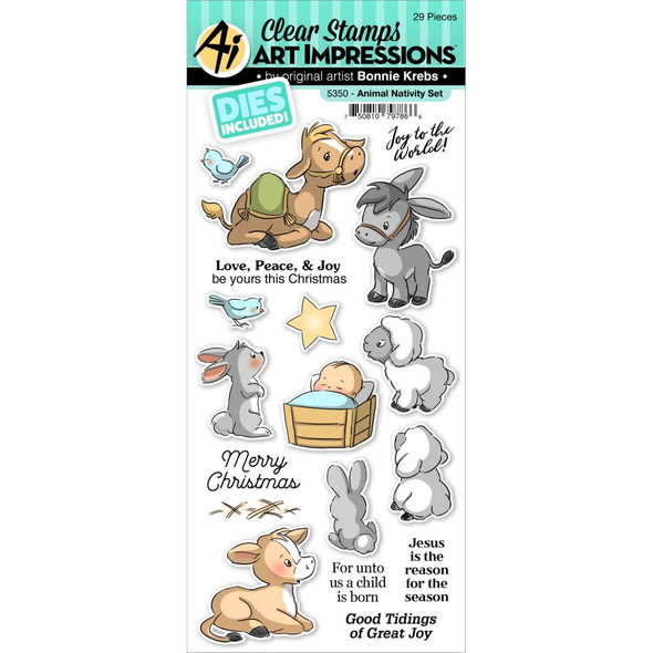 OakridgeStores.com | Art Impressions - Christmas Clear Stamp & Die Set - Animal Nativity (AI5350) 750810797866