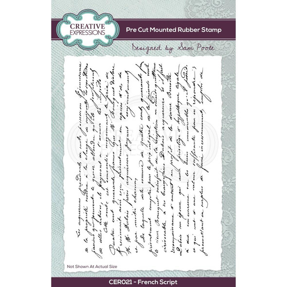 OakridgeStores.com | Creative Expressions - A6 Pre Cut Rubber Stamp By Sam Poole - French Script (CER021) 5055305963609