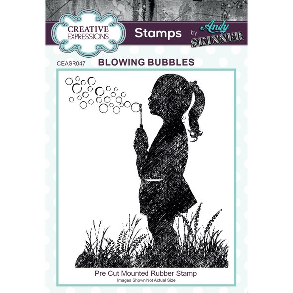 OakridgeStores.com | Creative Expressions - 3.2"X4" Rubber Stamp By Andy Skinner - Blowing Bubbles (CEASR047) 5055305969908