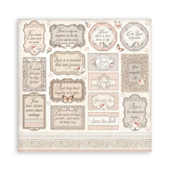 OakridgeStores.com | STAMPERIA - Double-Sided Paper Pad 12"X12" 10/Pkg - You And Me, (Wedding)10 Designs/1 Each (SBBL111) 5993110022527