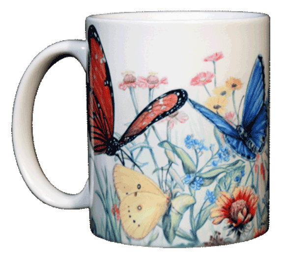 OakridgeStores.com | ATLAS SCREEN PRINTING - Butterfly Garden - 11 Ounce Ceramic Coffee Mug (WC124M) 842648001304