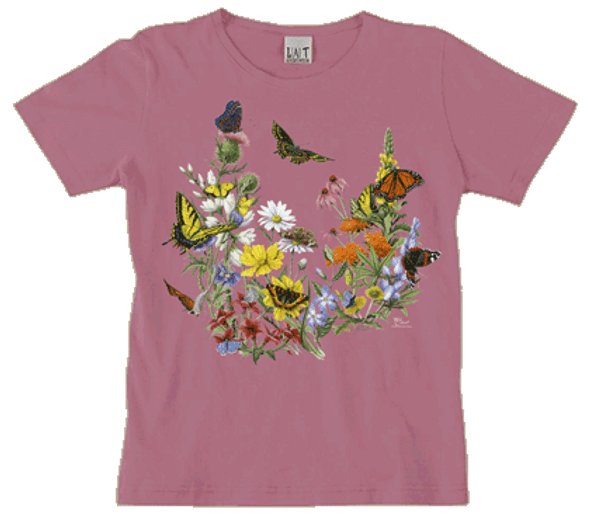 OakridgeStores.com | ATLAS SCREEN PRINTING - Butterflies of North America Ladies Scoop Neck T-shirt -LG (WC221NLG) 842648002301