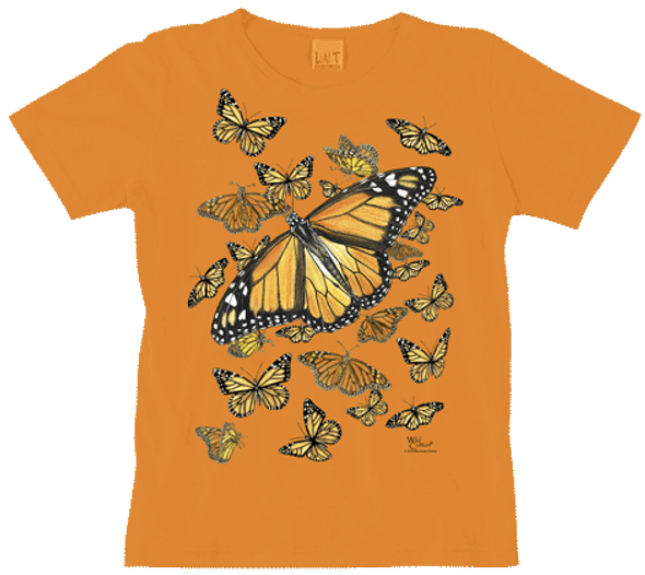 OakridgeStores.com | ATLAS SCREEN PRINTING - Monarch Butterfly Kaleidoscope Ladies Scoop Neck T-shirt -LG (WC690NLG) 842648037556
